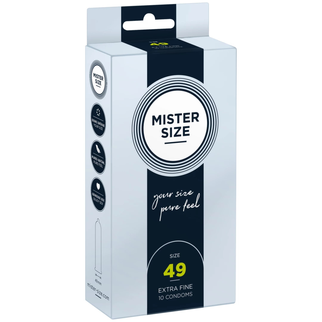 Prezerwatywy lateksowe przezroczyste gładkie Mister Size 49 mm 10 szt