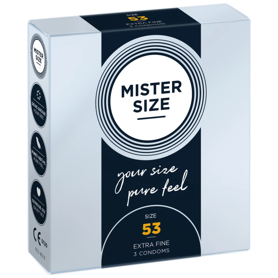 Prezerwatywy lateksowe przezroczyste gładkie Mister Size 53 mm 3 szt