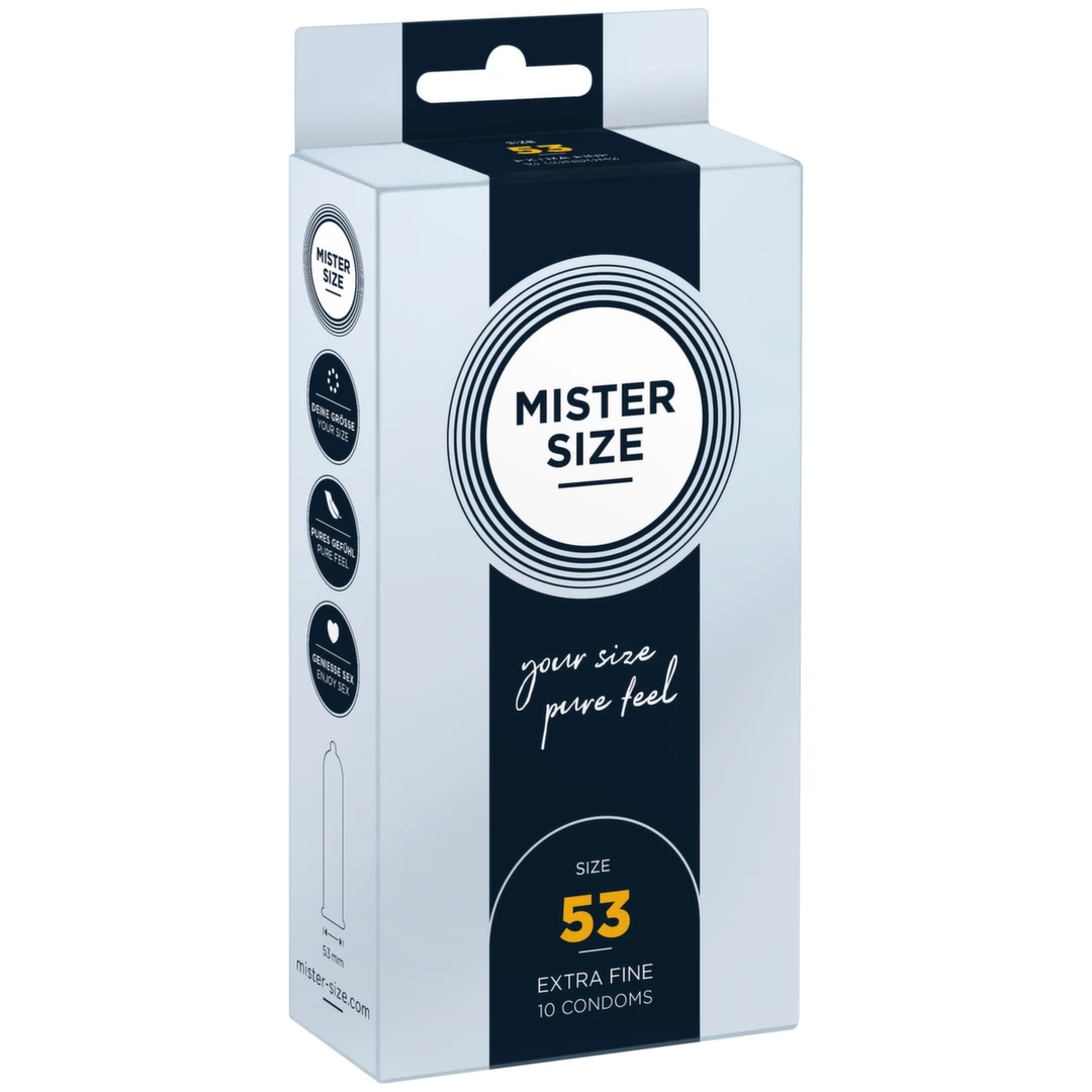 Prezerwatywy lateksowe przezroczyste gładkie Mister Size 53 mm 10 szt
