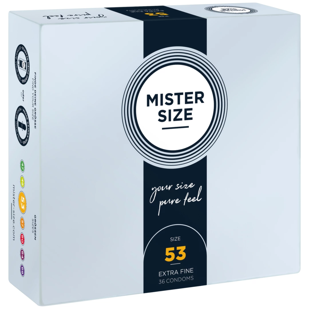 Prezerwatywy lateksowe przezroczyste gładkie Mister Size 53 mm 36 szt