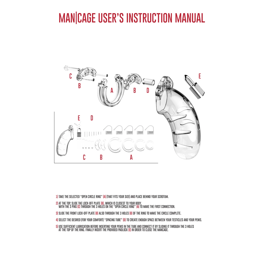 Klatka na penisa z pierścieniami 6,5 cm - Chastity Cock