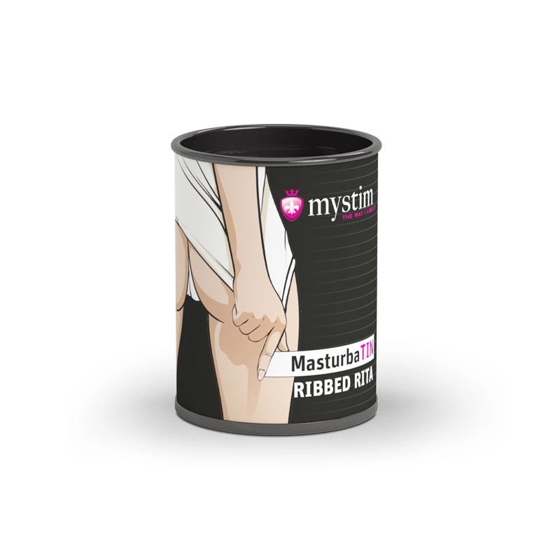 Masturbator penisa biały z żebrowaną strukturą wewnątrz Mystim MasturbaTIN