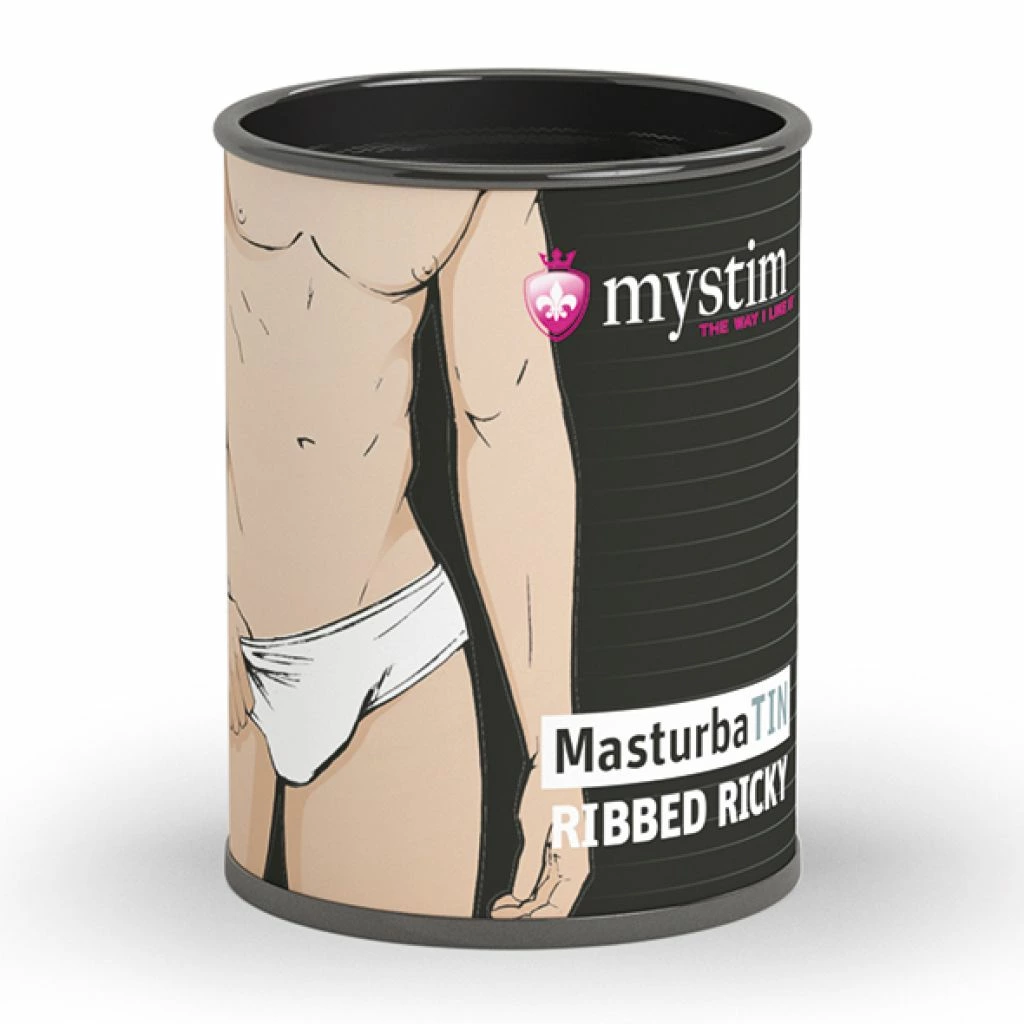 Masturbator penisa biały z żebrowaną strukturą wewnątrz Mystim MasturbaTIN