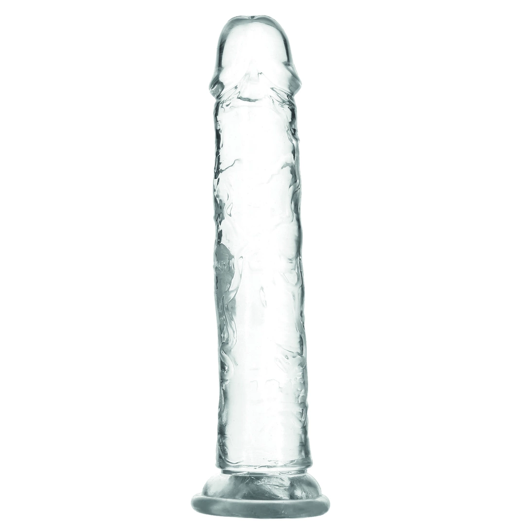 Realistyczne dildo silikonowe do masturbacji przezroczyste z wypukłościami Addiction Crystal 23 cm