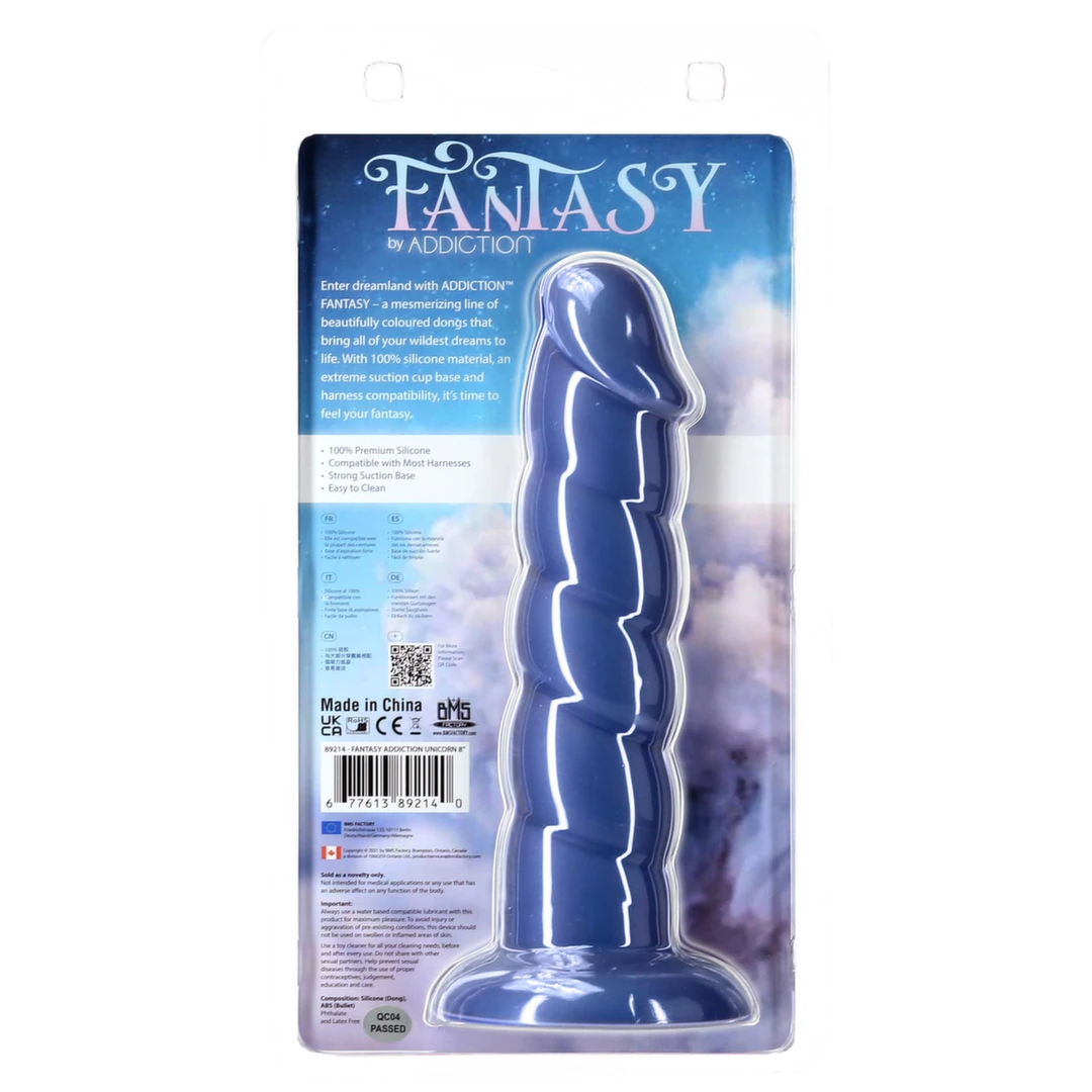 Realistyczne dildo silikonowe do masturbacji niebieskie z wypukłościami Addiction Fantasy 20 cm Realistyczne dildo silikonowe do masturbacji niebieskie z wypukłościami Addiction Fantasy 20 cm
