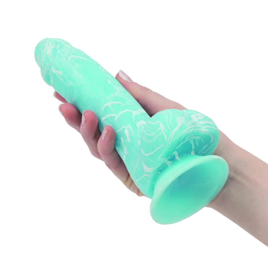 Realistyczne zakrzywione dildo silikonowe do masturbacji w kolorze niebieskim zakrzywione Addiction Luke Dong 19 cm