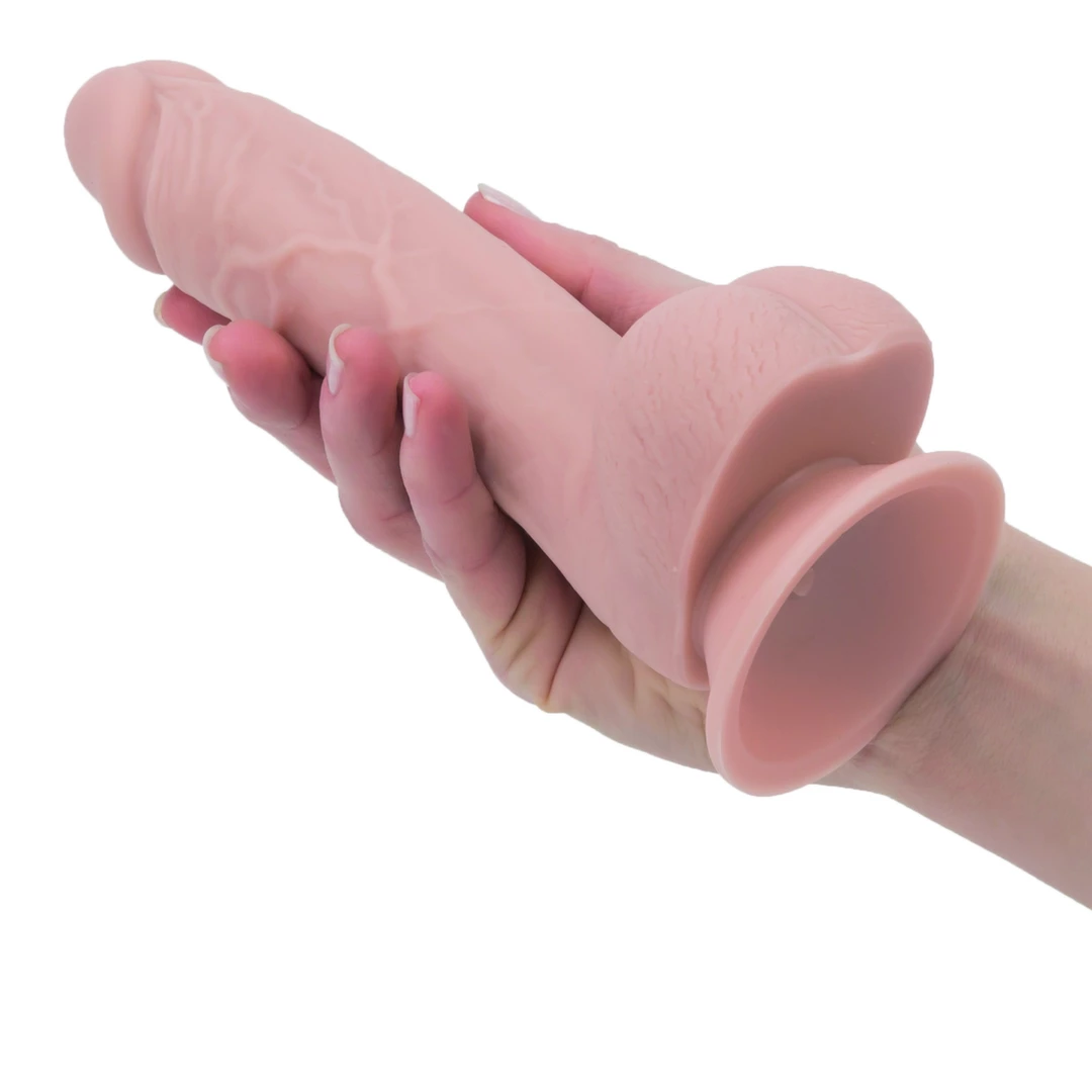 Realistyczne zakrzywione dildo silikonowe do masturbacji w kolorze beżowym zakrzywione Addiction Mark Dong 19 cm