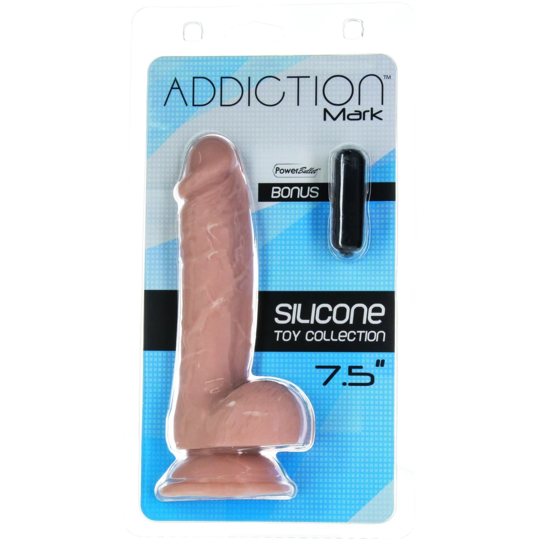 Realistyczne zakrzywione dildo silikonowe do masturbacji w kolorze beżowym zakrzywione Addiction Mark Dong 19 cm