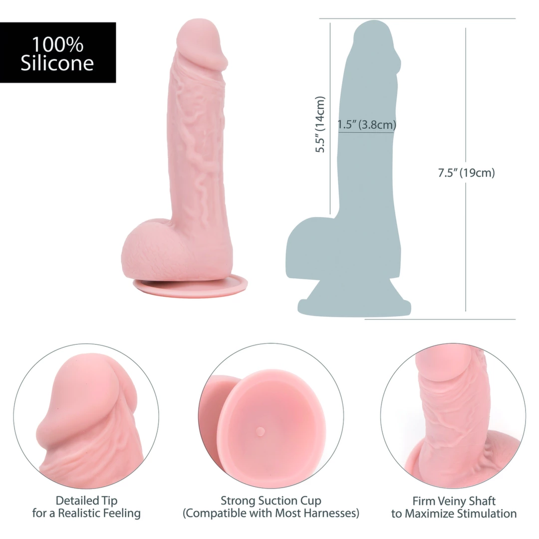 Realistyczne zakrzywione dildo silikonowe do masturbacji w kolorze beżowym zakrzywione Addiction Mark Dong 19 cm