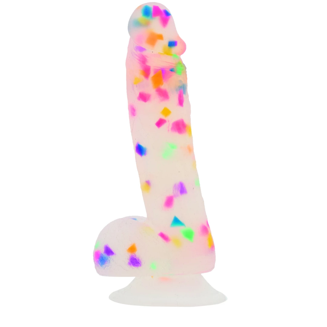 Realistyczne zakrzywione dildo silikonowe do masturbacji wielokolorowe zakrzywione Addiction Party Marty Dong 19 cm