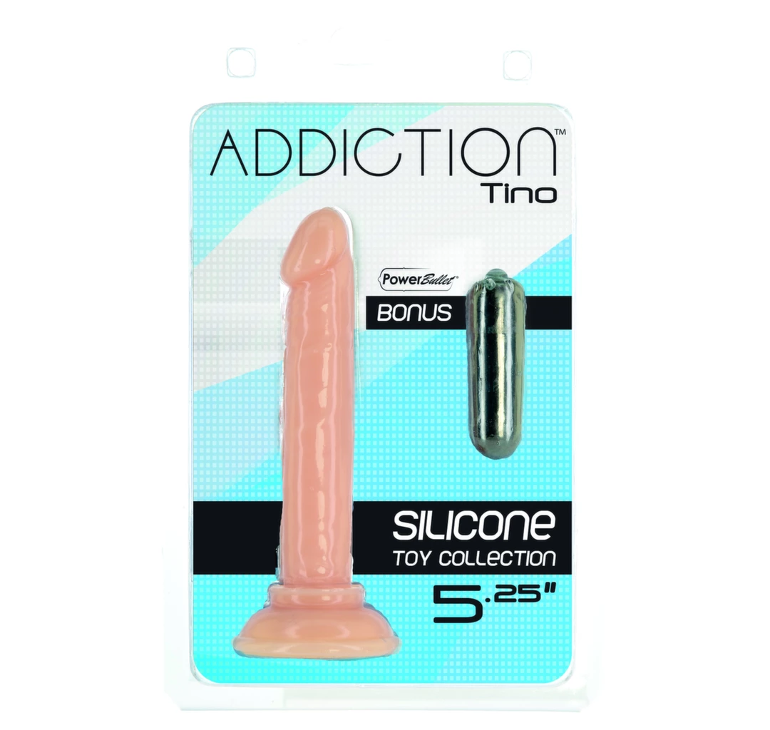 Realistyczne dildo silikonowe do masturbacji w kolorze beżowym Addiction Tino Dildo 13 cm