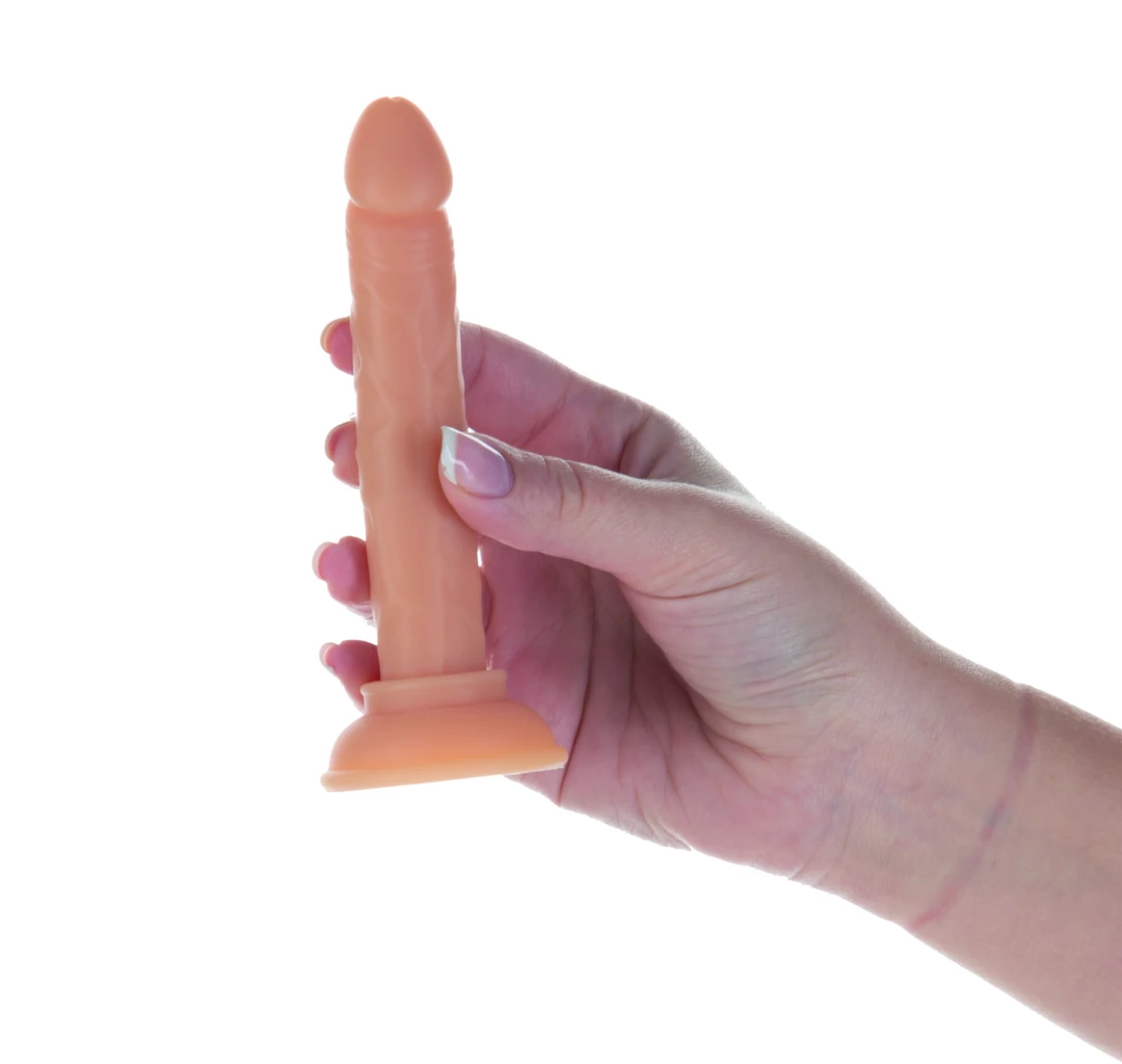 Realistyczne dildo silikonowe do masturbacji w kolorze beżowym Addiction Tino Dildo 13 cm
