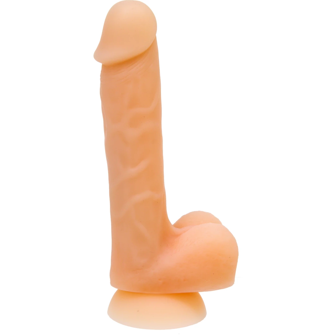Realistyczne dildo silikonowe do masturbacji w kolorze beżowym Addiction David Bendable Dong 20 cm