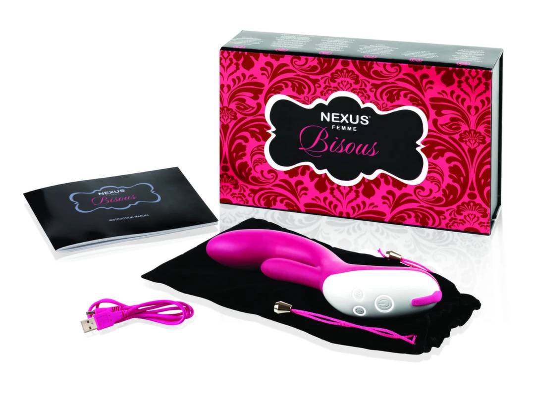 Czerwony zakrzywiony wibrator do masturbacji łechtaczki i punktu G Nexus Femme Bisous