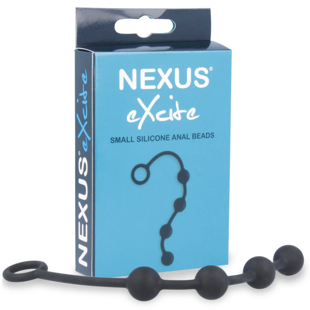 Koraliki analne z czarnego silikonu Nexus Excite Anal Beads Small 24 cm