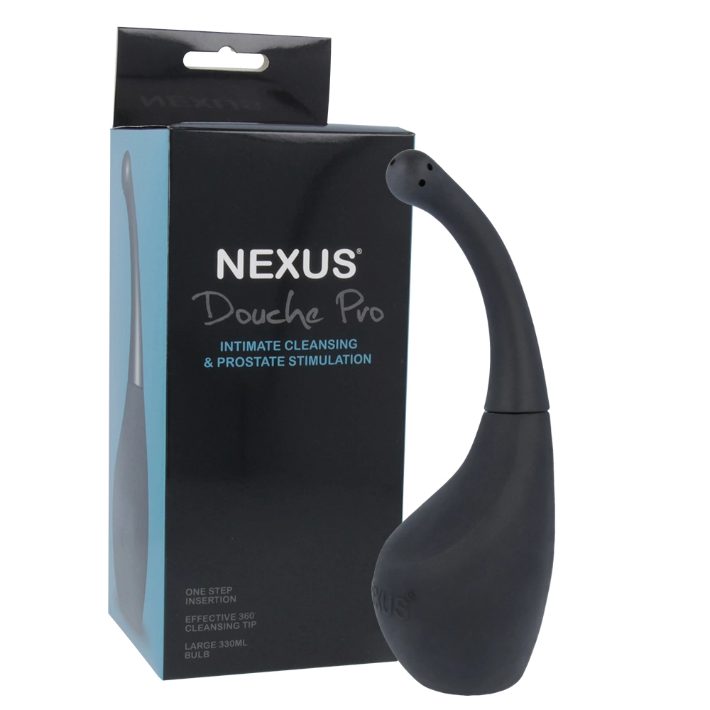 Gruszka analna zakrzywiona wykonana z silikonu w kolorze czarnym Nexus  Douche Pro 330 ml