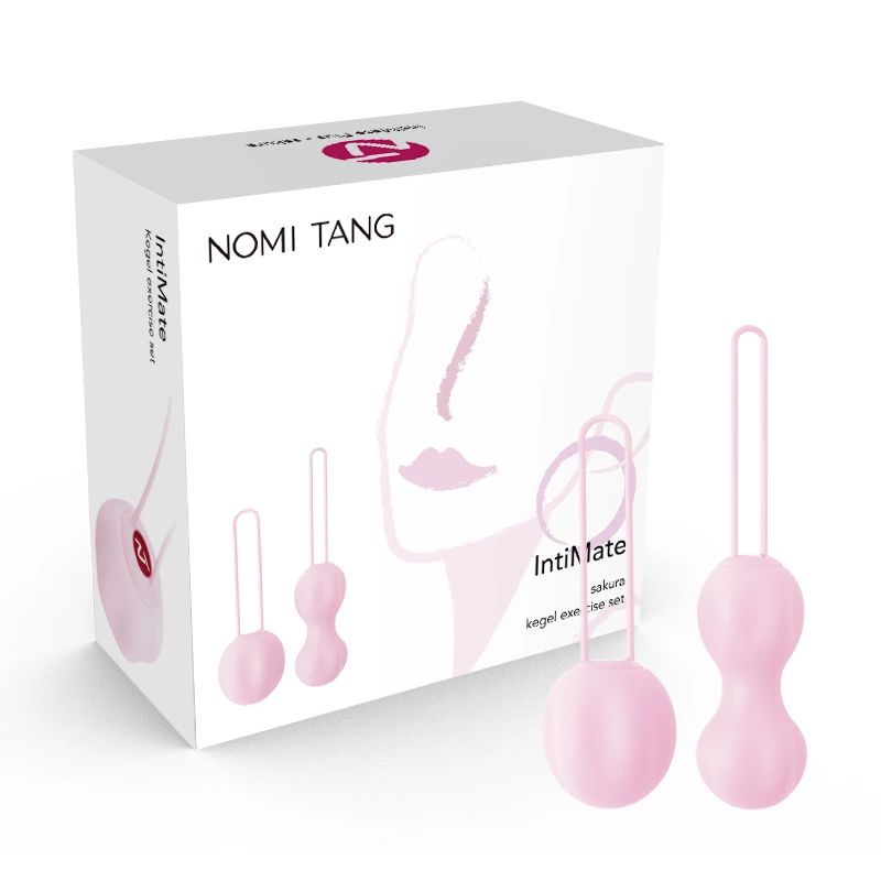 Zestaw kulek gejszy wykonanych z różowego silikonu Nomi Tang IntiMate Kegel 