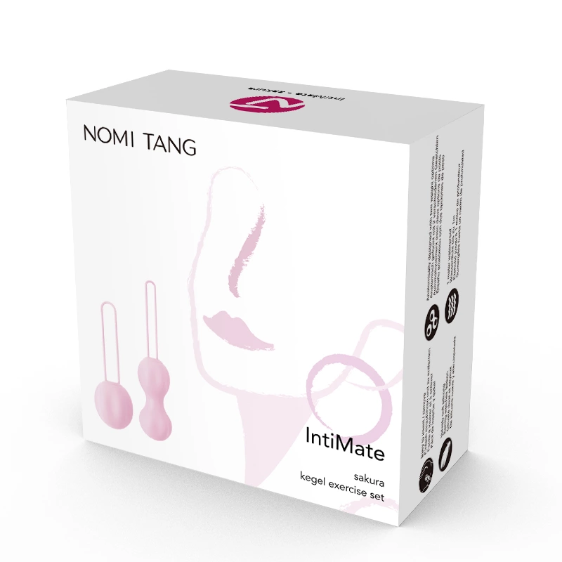 Zestaw kulek gejszy wykonanych z różowego silikonu Nomi Tang IntiMate Kegel 
