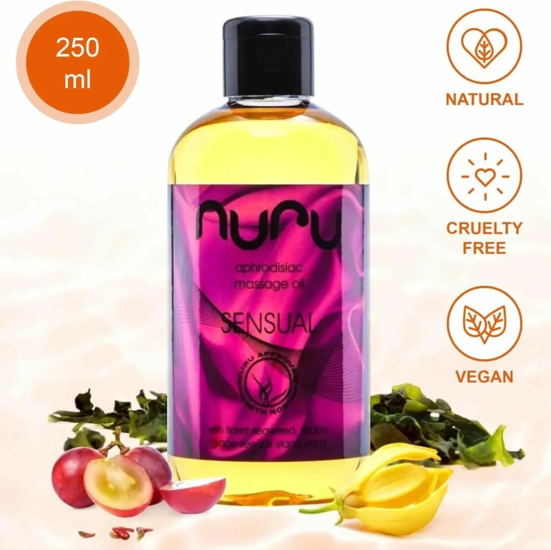 Olejek do masażu o aromacie winogron i ylang ylang Nuru Sensual 250 ml