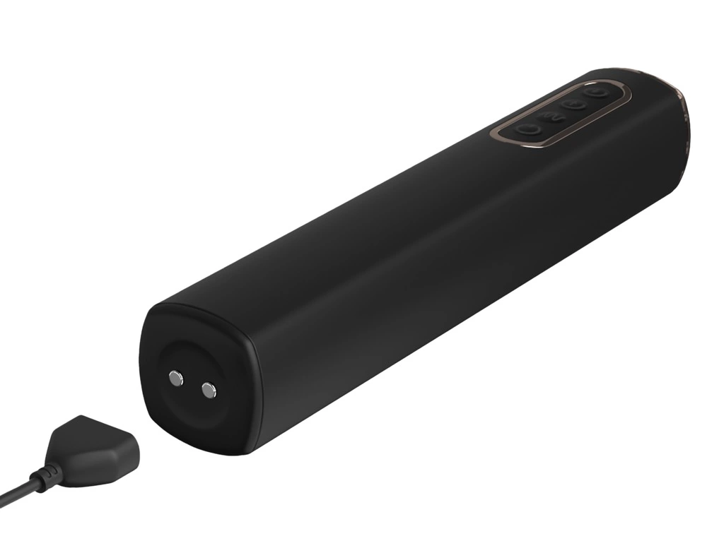 Wibrujący korek analny wykonany z czarnego silikonu z funkcją pompowania Anal Fantasy 13 cm