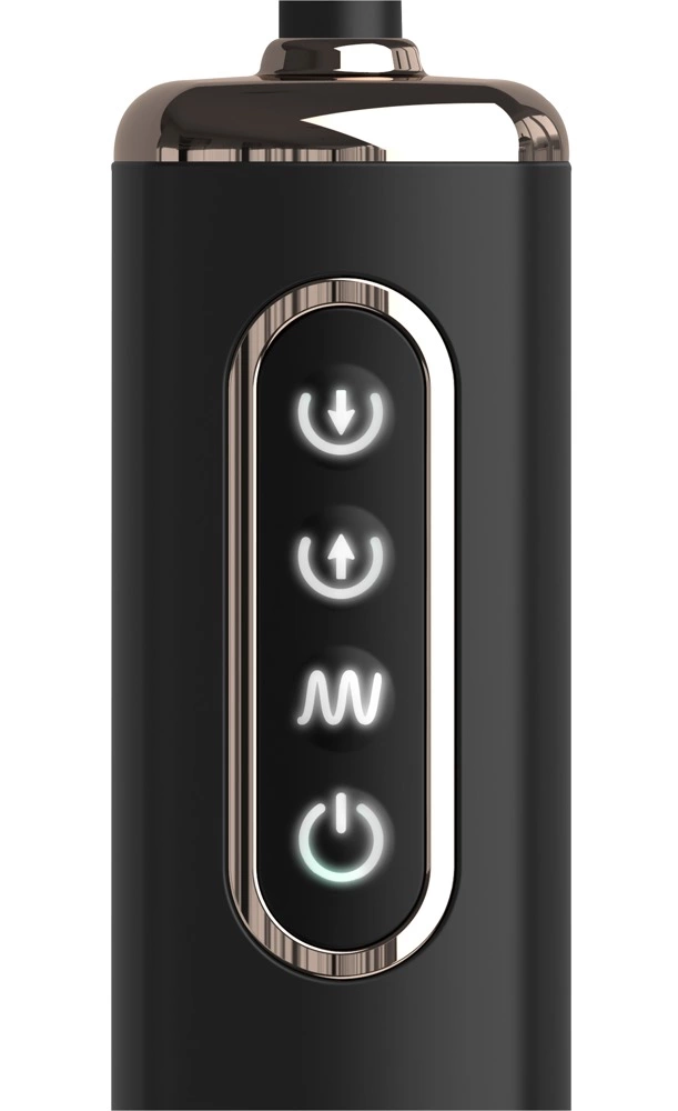 Wibrujący korek analny wykonany z czarnego silikonu z funkcją pompowania Anal Fantasy 13 cm