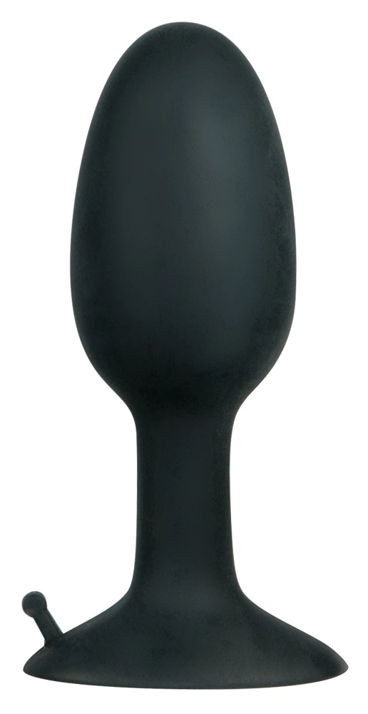 Backdoor Friend mały silikonowy korek z kulką stymulacyjną 8 cm czarny