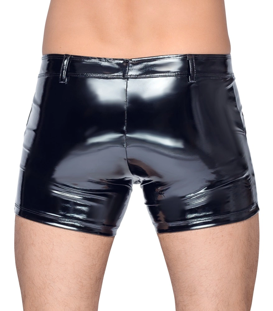 Black Level - Męskie Bokserki Z Czarnym Połyskiem Z Zamkiem XL