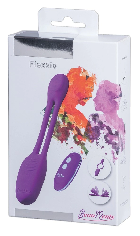 Wibrator do masturbacji waginy wykonany z silikonu w kolorze fioletowym z pilotem BeauMents Flexxio