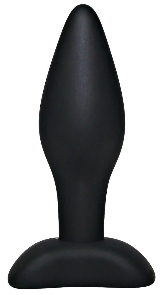 Korek analny mały wykonany z czarnego silikonu Black Velvets 9 cm Korek analny mały wykonany z czarnego silikonu Black Velvets 9 cm