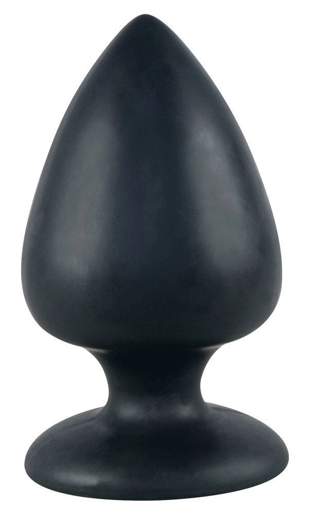 Bardzo duży korek analny wykonany z czarnego silikonu z przyssawką Black Velvets 14 cm Bardzo duży korek analny wykonany z czarnego silikonu z przyssawką Black Velvets 14 cm