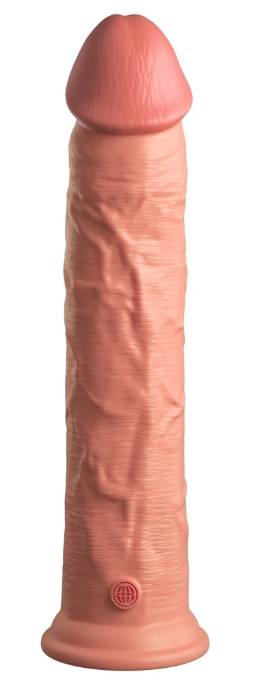 Realistyczne dildo do masturbacji wykonane z beżowego silikonu z przyssawką King Cock Elite 28 cm
