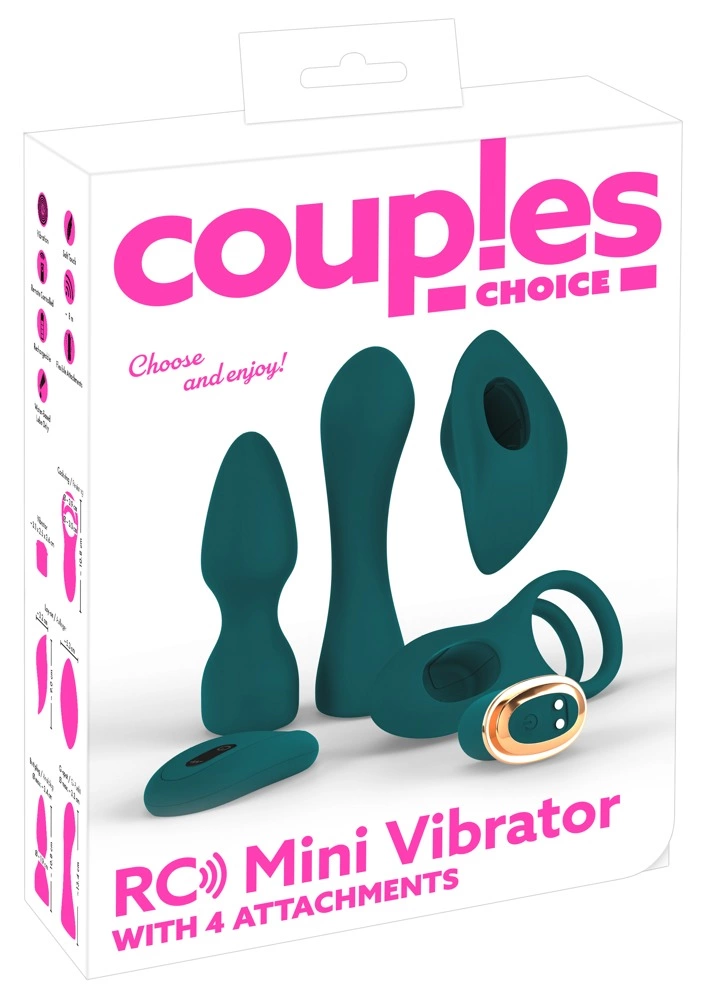 Zestaw miniwibratorów dla par wykonany z silikonu w kolorze zielonym Couples Choice 4 szt