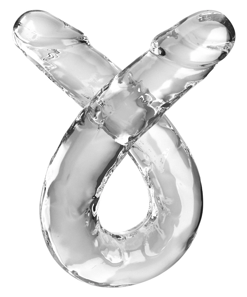 Podwójne dildo wykonane z przezroczystych TPE Double Dildo Clear KKC 46 cm