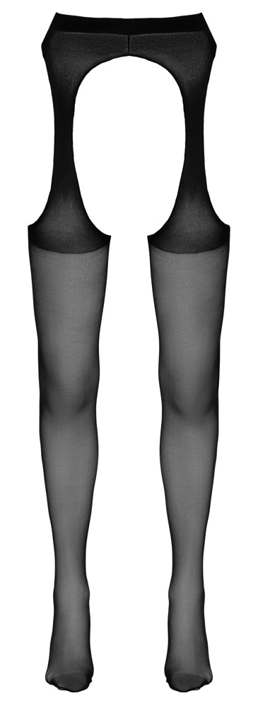 Cottelli LEGWEAR - Rajstopy Z Wyglądem Pasa Do Pończoch Czarne L/XL