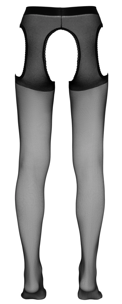 Cottelli LEGWEAR - Czarne Rajstopy Z Pasem Do Pończoch S/M