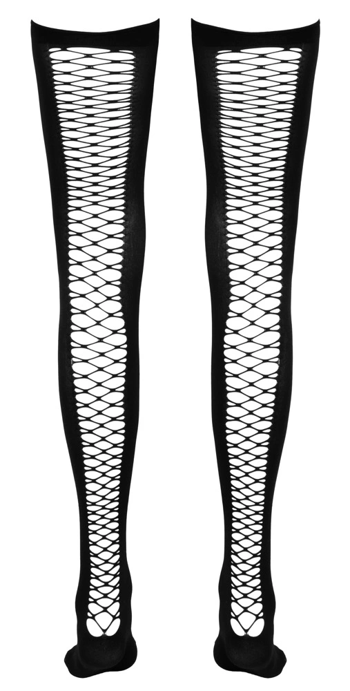 Cottelli LEGWEAR - Czarne Pończochy Z Siateczką Z Tyłu S/M