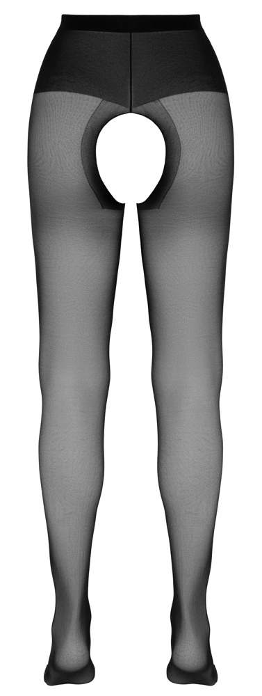 Cottelli LEGWEAR - Czarne Rajstopy Z Otwartym Kroczem 1