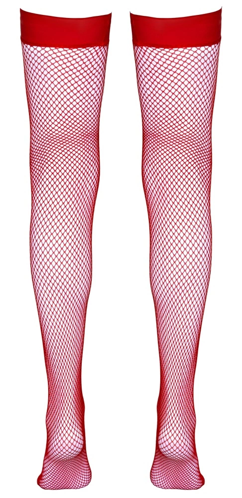 Cottelli LEGWEAR - Seksowne Klasyczne Czerwone Pończochy Kabaretki L