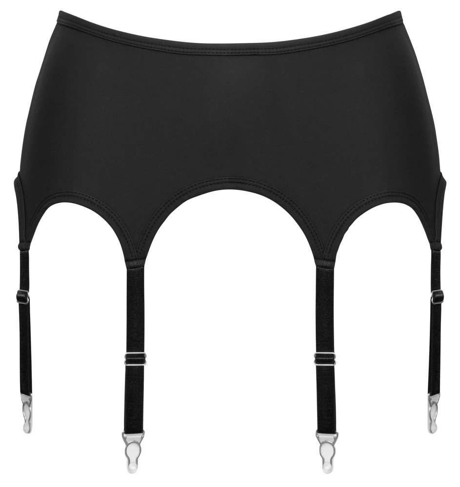 Cottelli Lingerie Pas do Pończoch 8 Szelek Czarny Matowy L