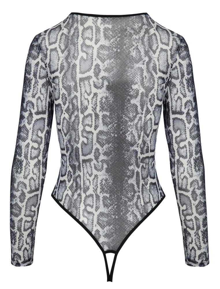 Cottelli Lingerie Body Panterka Przezroczyste Długi Rękaw L