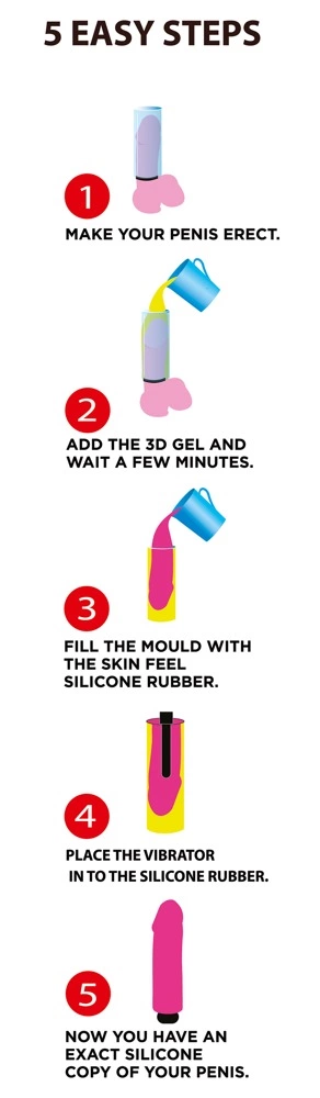 Zestaw wibrator do kopiowania penisa w kolorze czerwonym Cloneboy