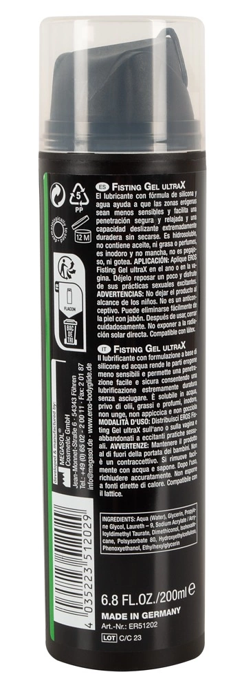 Lubrykant na bazie hybrydy do fistingu EROS UltraX 200 ml