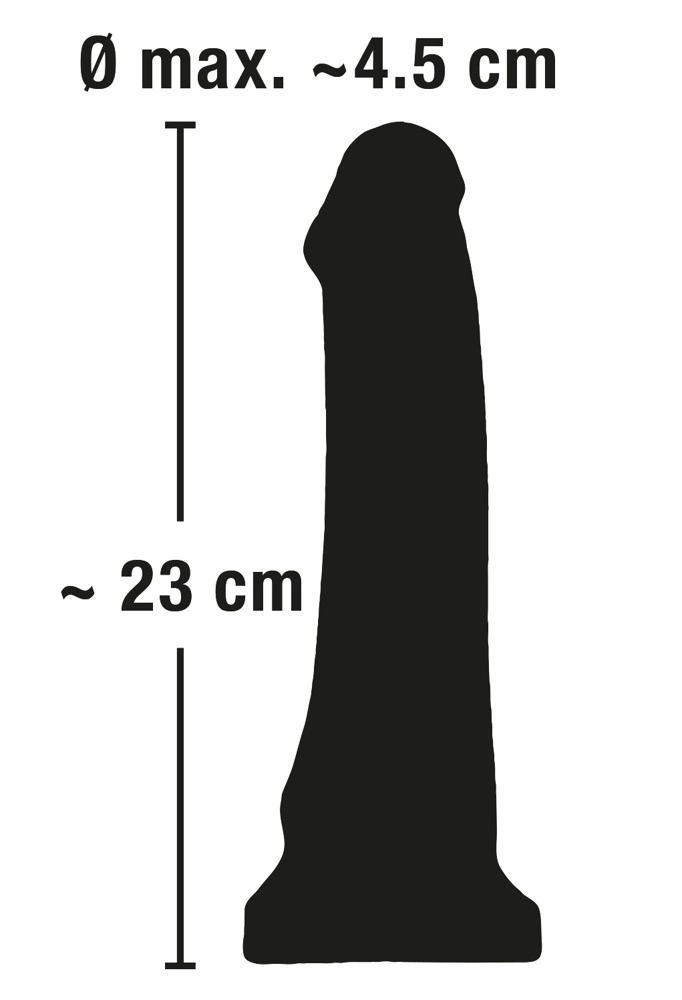 Realistyczne dildo wykonane z czarnego silikonu z przyssawką European Lover 23 cm