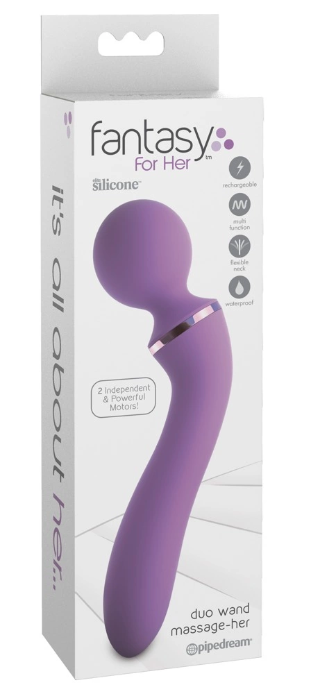Masażer i wibrator do masturbacji pochwy wykonany z silikonu w kolorze fioletowym Fantasy For Her 19 cm