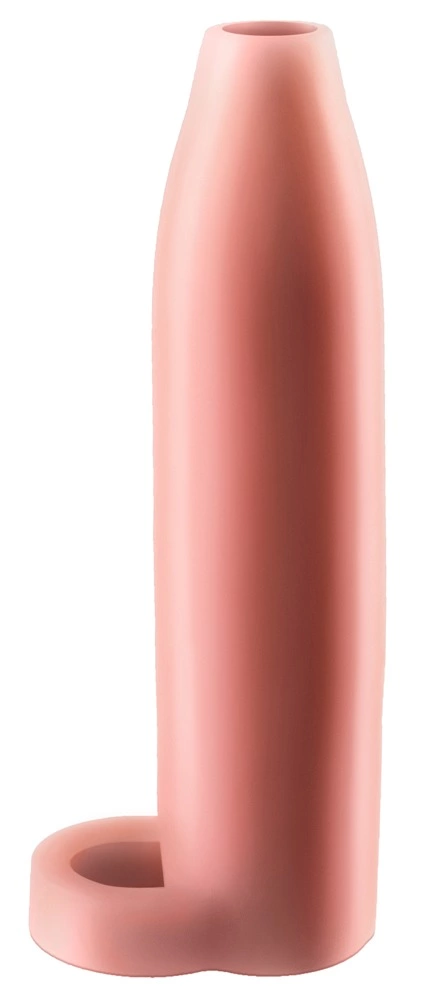 Nakładka na penisa wykonana z termoplastycznych elastomerów w kolorze beżowym Fantasy X-Tensions 18 cm