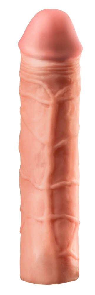 Nakładka na penisa wykonana z termoplastycznego elastomeru w kolorze beżowym Fantasy X-Tensions 23 cm 
