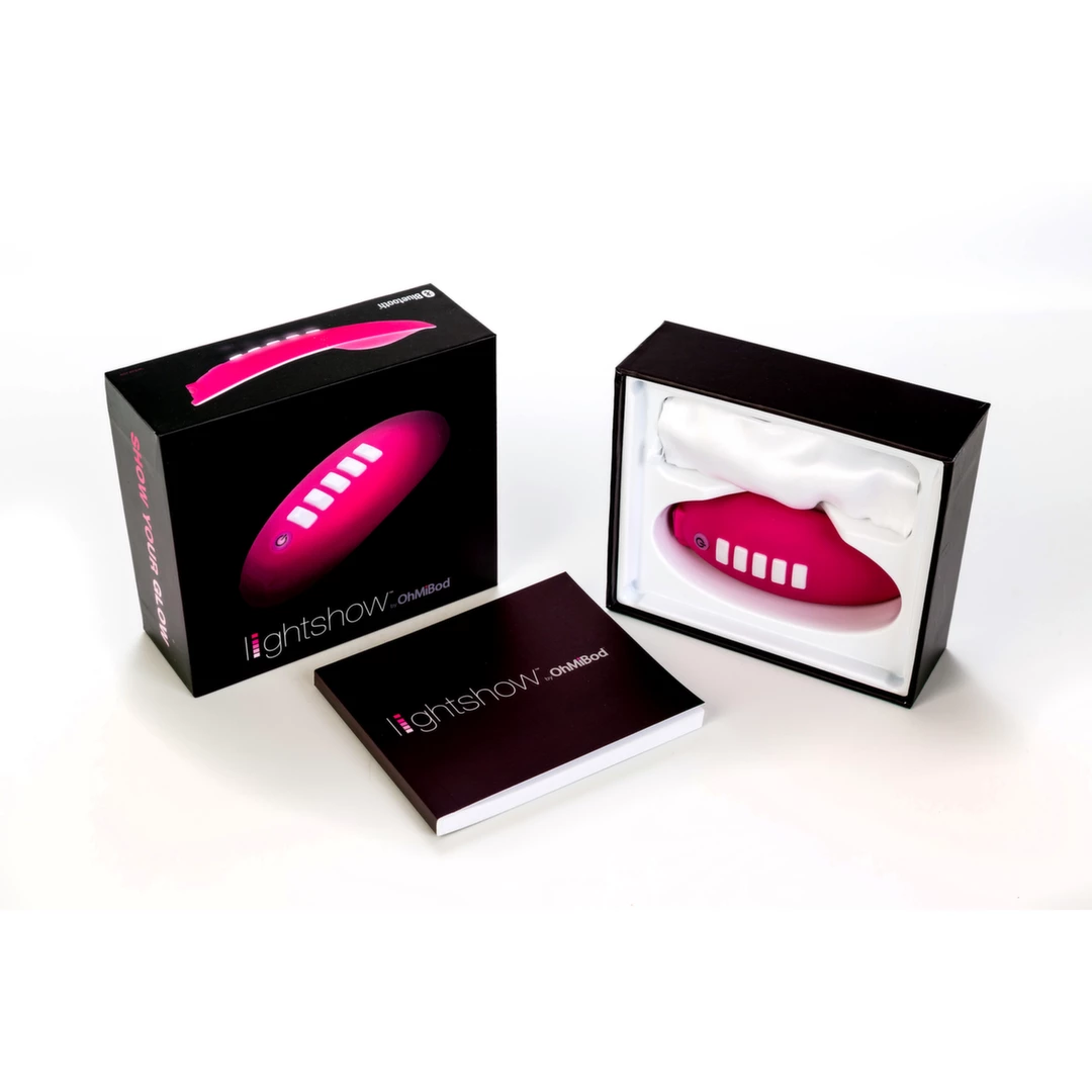 Różowy silikonowy wibrator muzyczny do łechtaczki ze sterowaniem z telefonu OhMiBod Lightshow