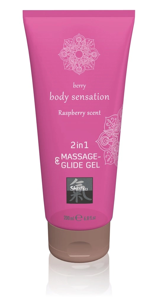Żel do masażu i smarowania w jednym na bazie wody z aromatem maliny Hot Shiatsu 200 ml