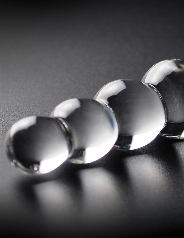 Szklane przezroczyste koraliki analne kulki Icicles 23 cm