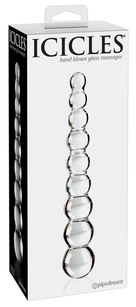 Szklane przezroczyste koraliki analne kulki Icicles 23 cm
